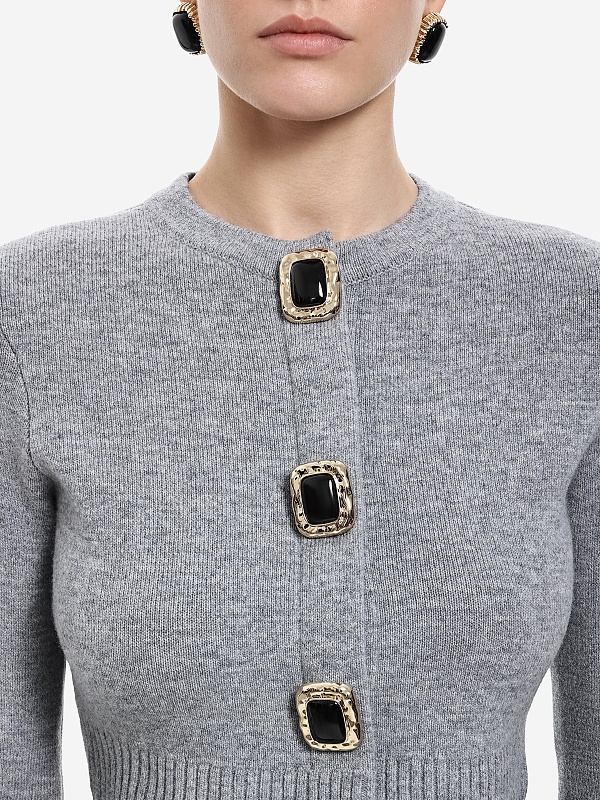 Кардиган жен Self-Portrait AW25-018CA-GR GREY - 4