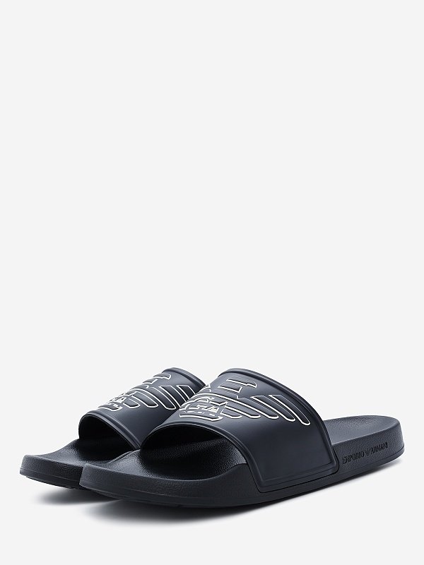 Шлепанцы муж Emporio Armani EX000042 AF22189 MZ680 BLACK+WHISPER WHITE - 2