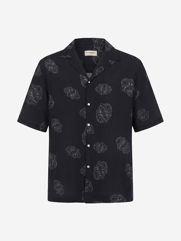 Рубашка муж Officine Generale S26MSHI031 BLACK/CREAM - 0