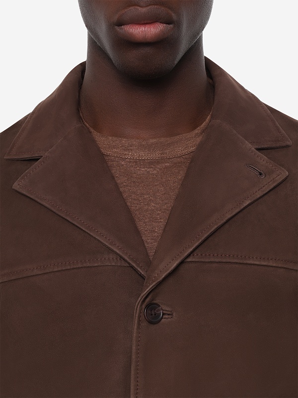 Куртка кожаная муж Officine Generale S26MLTR550PRE BROWN - 6