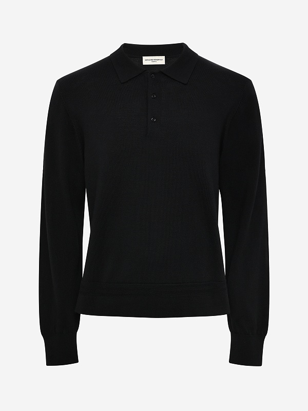Поло с длинным рукавом муж Officine Generale W25MKNT311 BLACK - 4