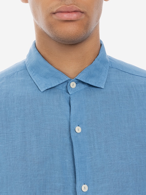 Рубашка муж MC2 Saint Barth PAMP001 00312H LINEN 33 DUSTY BLUE - 3