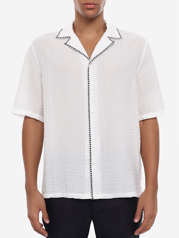 Рубашка муж Officine Generale S26MSHI005PRE WHITE/BLACK - 3