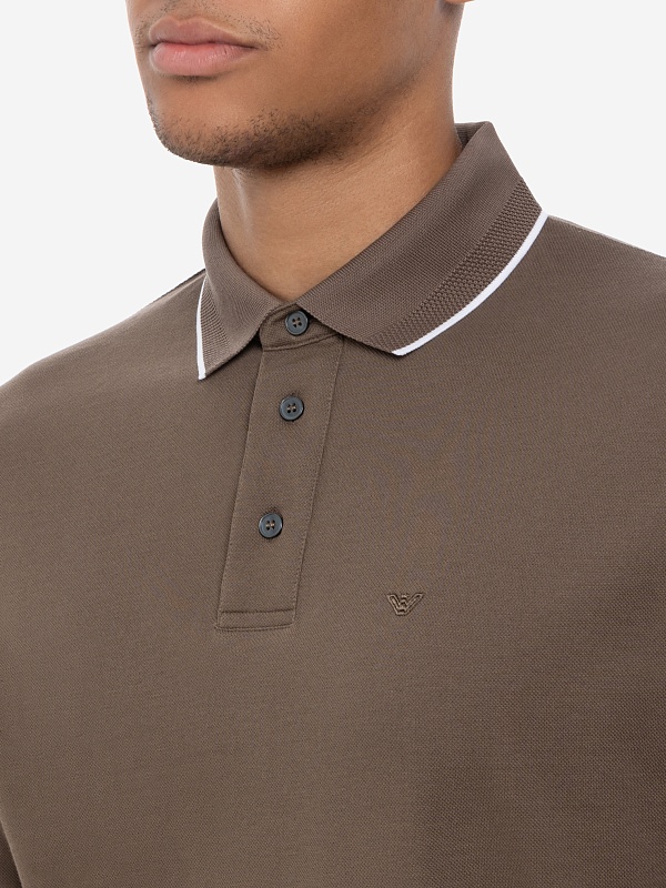 Поло муж Emporio Armani EM000858 AF12955 U6195 CHOCOLATE CHIP - 4