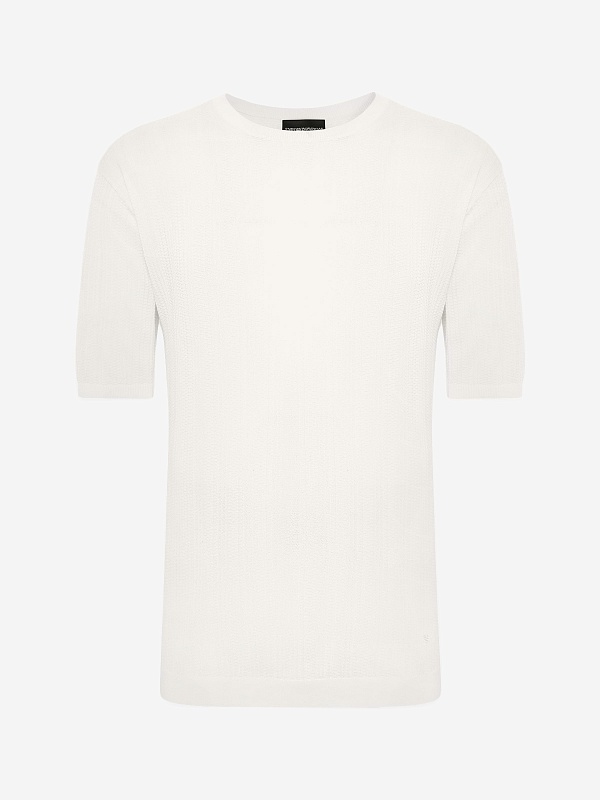 Джемпер с коротким рукавом муж Emporio Armani EM004740 AF23761 U1107 CLOUD CREAM - 0