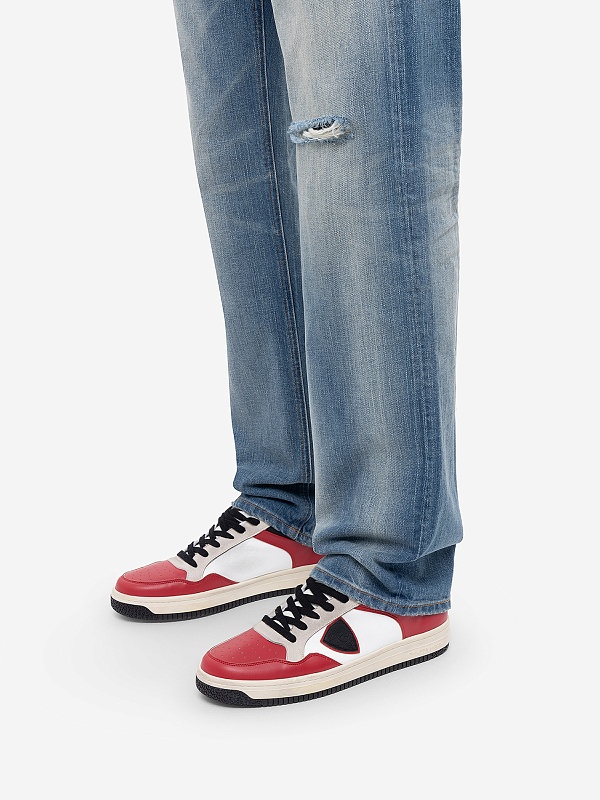Полуботинки Philippe Model LYLUCL11 LYON LOW MAN RECYCLE' MIXAGE BLANC ROUGE - 6