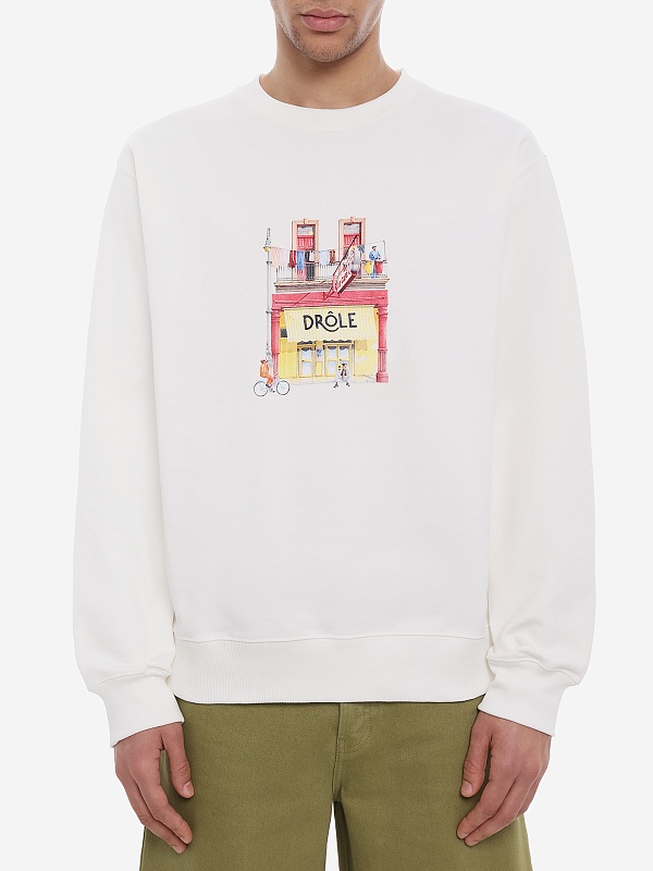 Толстовка муж Drôle de Monsieur K-SW201-CO127-OW OFF WHITE - 3
