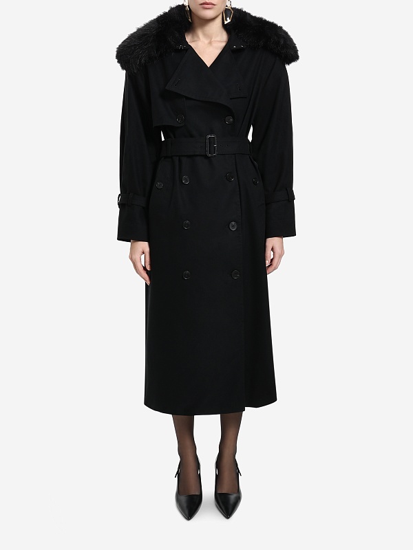 Плащ жен Self-Portrait AW25-036CT-B BLACK - 2