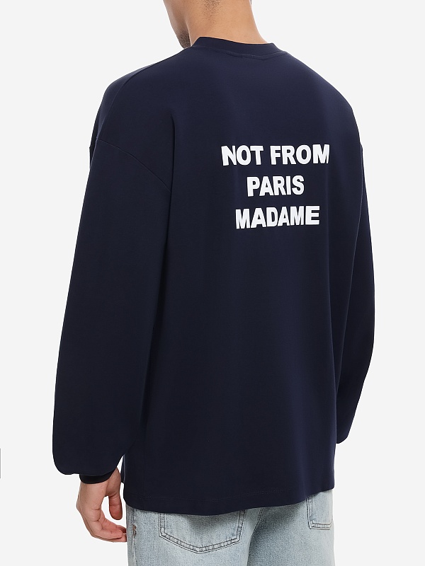 Футболка с длинным рукавом муж Drôle de Monsieur I-TS286-CO002-NY NAVY - 3