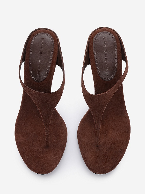 Мюли (каблук) жен Black Suede Studio LAUREL 65 | 65mm brownie - 3