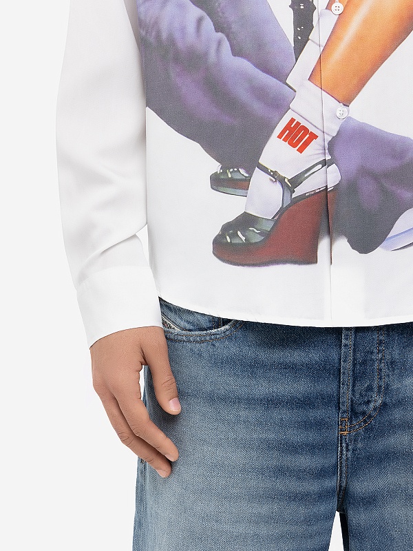 Рубашка муж Carne Bollente AW25LSS0202 White - 4