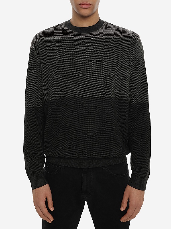 Свитер муж Emporio Armani EM002432 AF18118 F7046 GREEN RHOMBUS GRADATION - 4