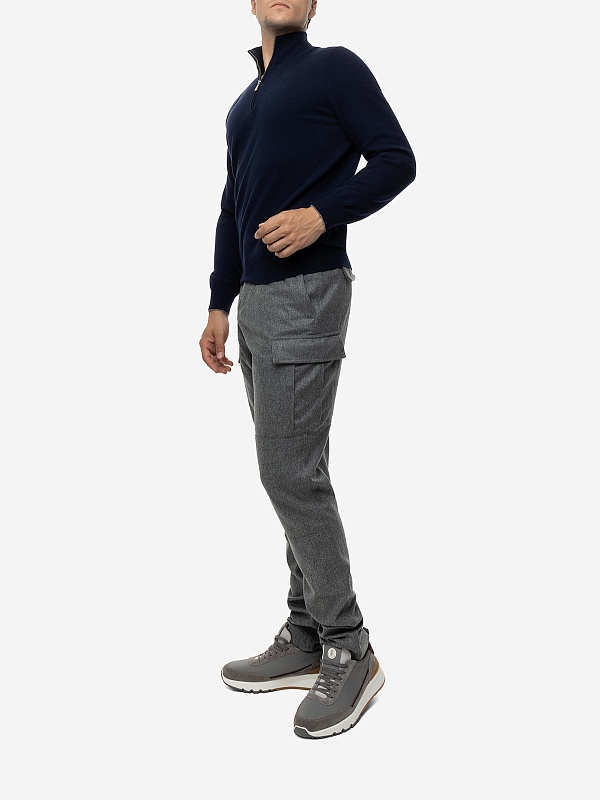 Свитер муж Brunello Cucinelli M2200124 NAVY - 1