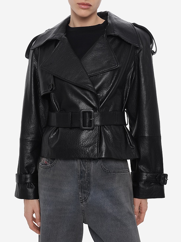 Куртка кожаная жен Burka an-2437 Черный - 3