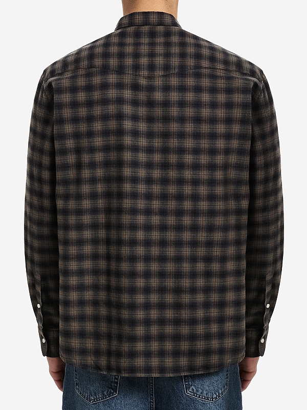 Рубашка муж Officine Generale W25MSHI007 BLACK/OLIVE - 3