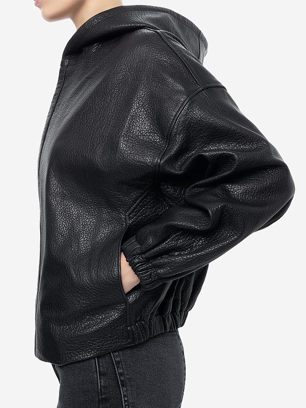 Куртка кожаная жен MANOKHI ASS2503 BLACK - 4