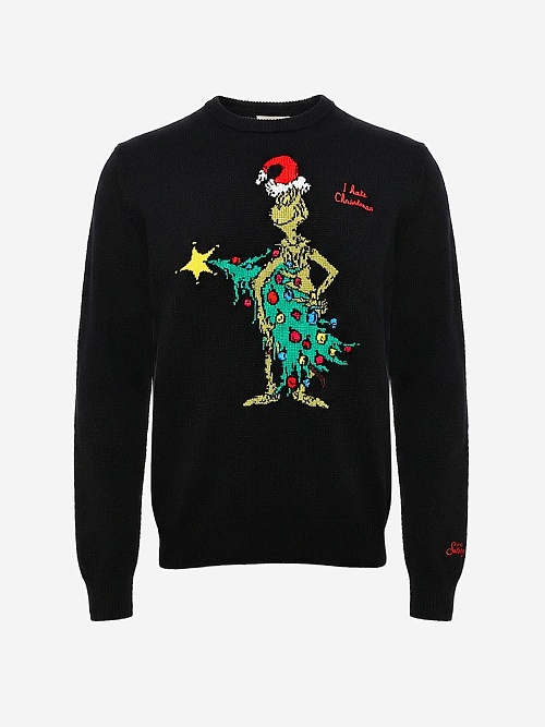 Свитер муж MC2 Saint Barth HER0001 02490I GRINCH HATE CHRISTMAS 00 EMB - 0
