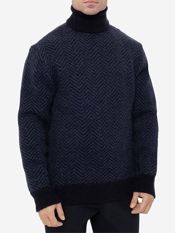 Свитер муж Officine Generale W24MKNT319 DARK NAVY/NAVY - 3