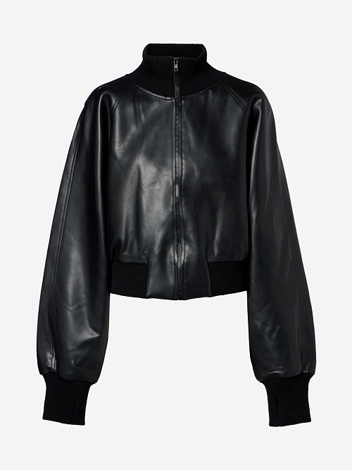 Куртка кожаная жен Norma Kamali ST3254LVR29001 BLACK - 0