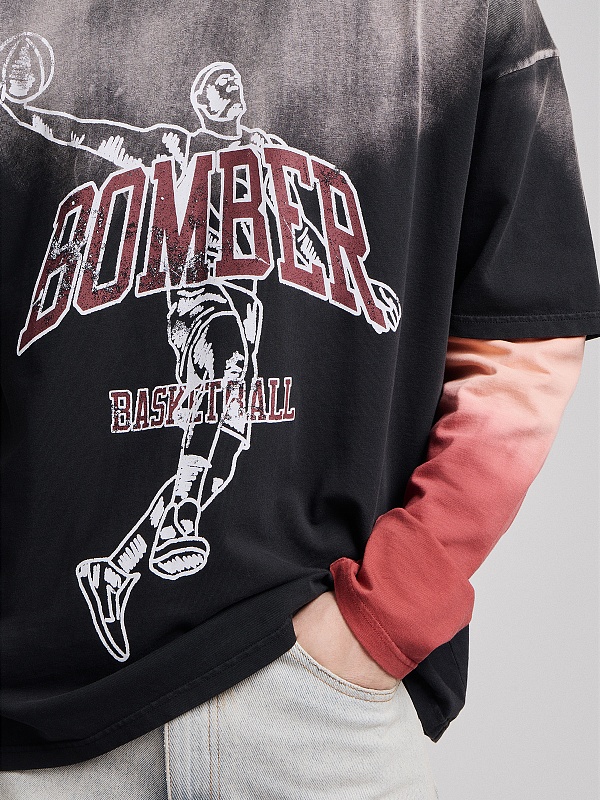 Футболка с длинным рукавом муж BOMBER FW26-DN-TS-LS-003 BLACK - 5