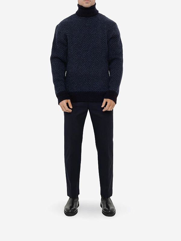 Свитер муж Officine Generale W24MKNT319 DARK NAVY/NAVY - 2