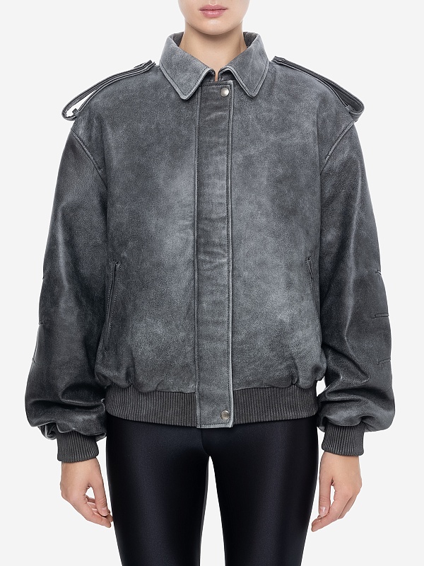 Куртка кожаная жен MANOKHI ASS2504 VINTAGE BLACK - 2