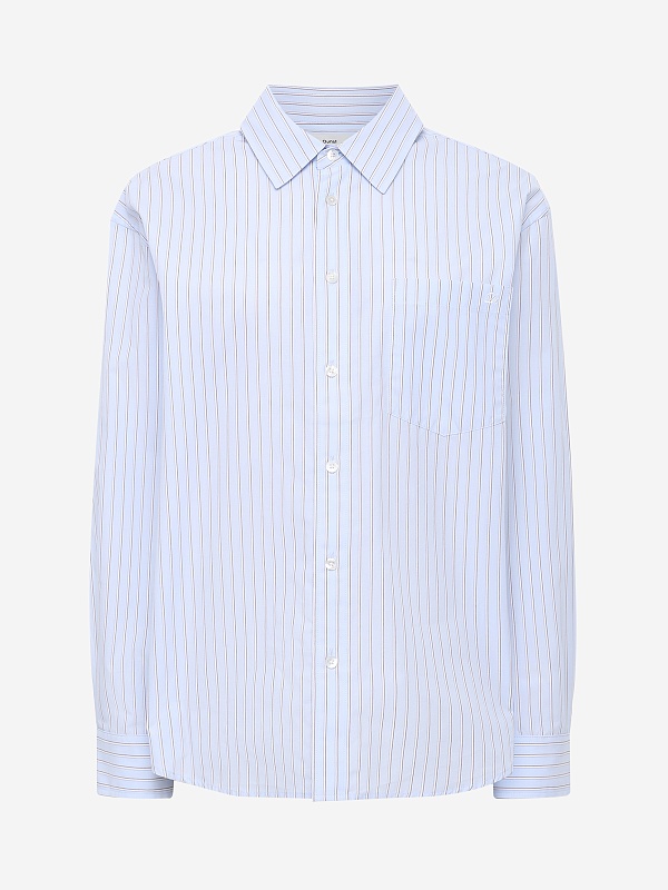 Рубашка жен DUNST UDSH6A104B2 SKY BLUE STRIPE - 0