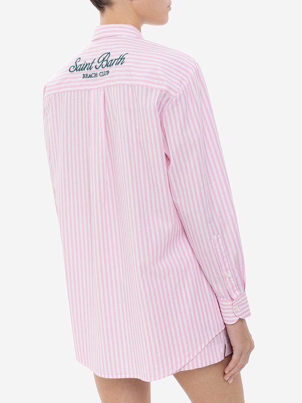 Рубашка жен MC2 Saint Barth BRIG001 03863H POPELINE SB BEACH STRIPES V 21 EMB - 3