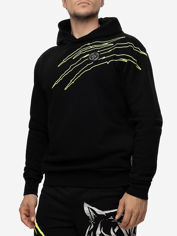 Худи муж Philipp Plein Sport SADC MJB3246 SJO001N 0229 black/yellow fluo - 2