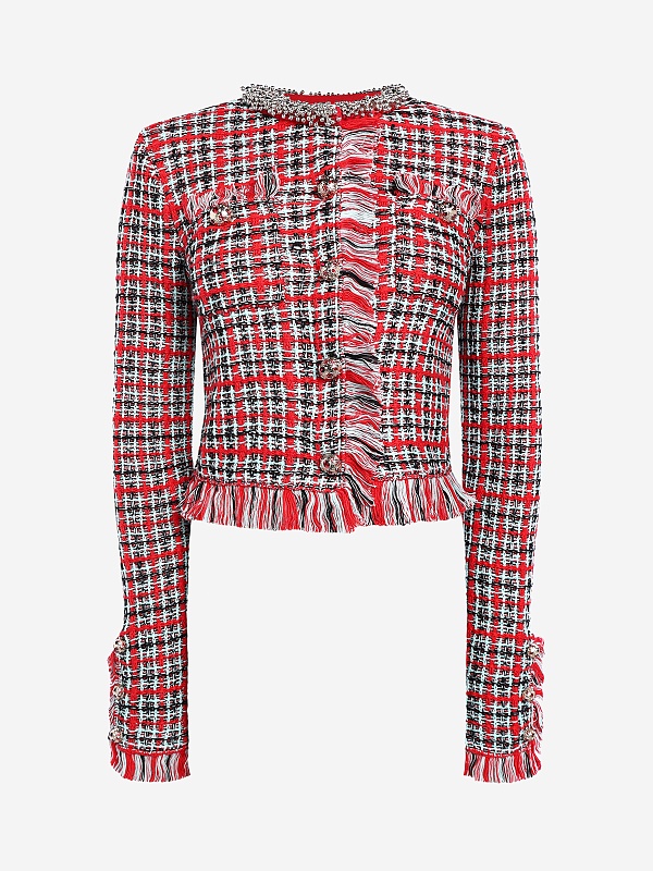 Жакет жен Self-Portrait AW26-146J-R RED CHECK - 0