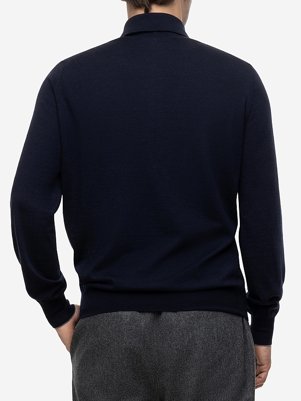 Поло с длинным рукавом муж Brunello Cucinelli M2400295 NAVY - 3