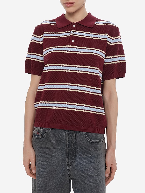 Поло жен DUNST UDSW6B122D2 BURGUNDY / SKY BLUE - 2