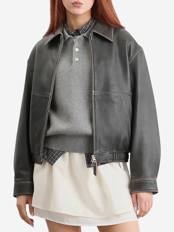 Куртка кожаная жен DUNST UDJU6A105G3 BRUSHED BLACK - 2