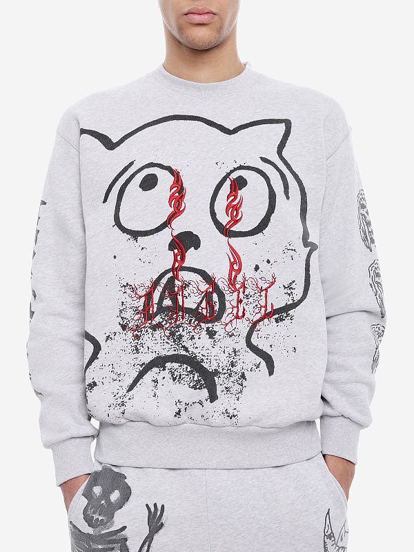 Толстовка муж Aries AR2000505 GREY MARL - 3