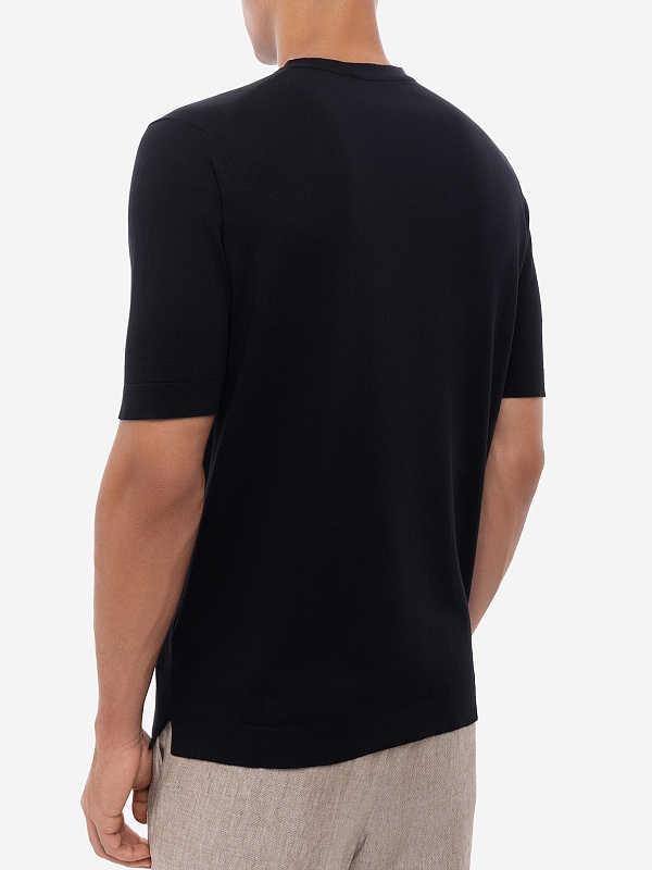 Джемпер с коротким рукавом муж Filippo De Laurentiis TS0MC CR14R 990 black - 2