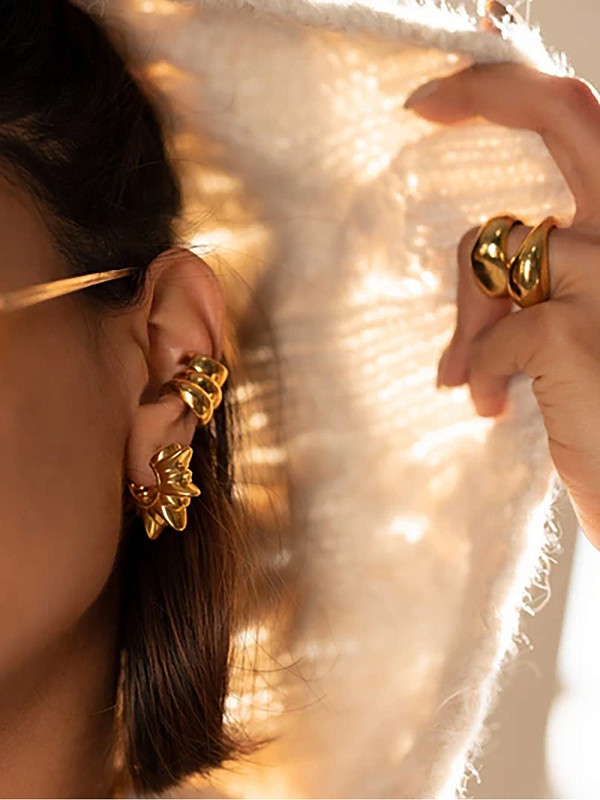 Серьги жен MISHO ICE12 Gold - 2