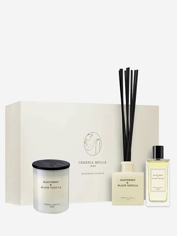 Набор (свеча 230г, диффузор 100мл и спрей 100мл) унисекс Cereria Molla 1899 SET3C-RBV BOUTIQUE Raspb - 1