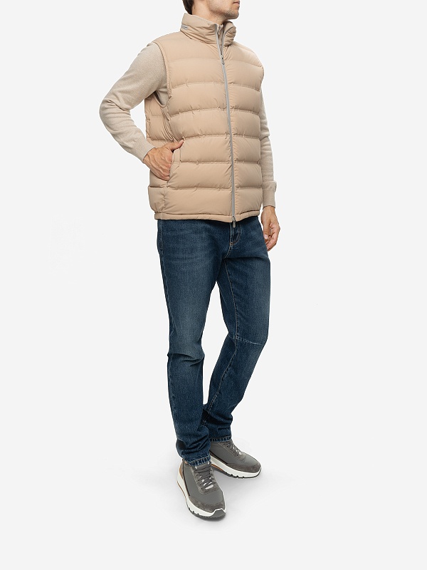 Жилет утепленный муж Brunello Cucinelli MM4031940 SABBIA - 1
