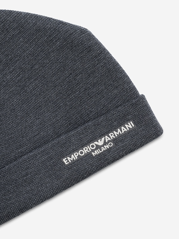 Шапка муж Emporio Armani EM002715 AF18241 O8019 MEDIUM GREY MELANGE - 2
