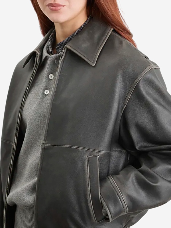 Куртка кожаная жен DUNST UDJU6A105G3 BRUSHED BLACK - 3