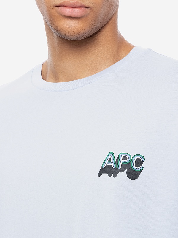 Футболка муж A.P.C. COHBM-H26535 IAT SKY BLUE - 4