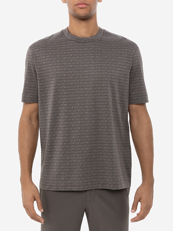Футболка муж Emporio Armani EM000787 AF12916 F6052 LOGO JACQUARD BROWN - 2