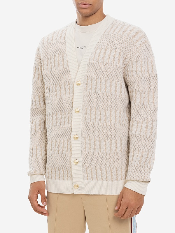 Кардиган муж Drôle de Monsieur H-CA160-WO018-OW OFF WHITE - 2