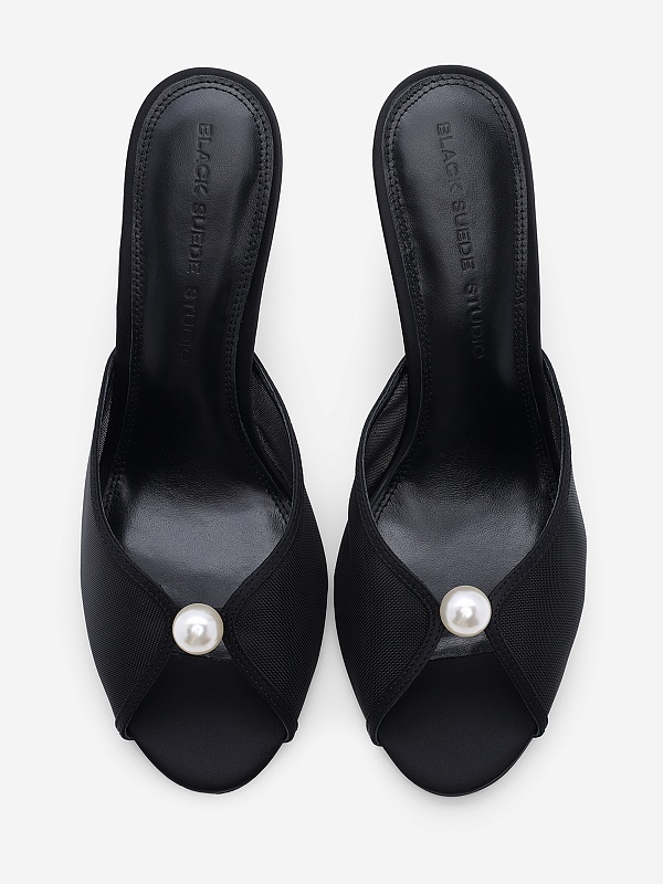 Мюли (каблук) жен Black Suede Studio ICON BRIDAL SADIE 100 | 100mm black - 5