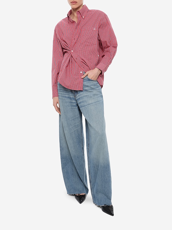 Рубашка жен DUNST UDSH6A115R2 RED CHECK - 1