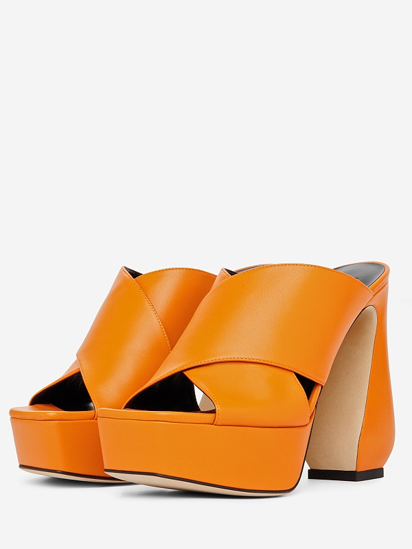Сабо (платформа) жен Sergio Rossi - Si Rossi A93770MNAG011116484 NAPPA SOFT FLASH ORANGE - 4