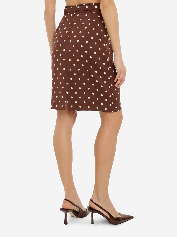 Юбка жен Rowen Rose SKR_RR463_M_v2 Brown Polka Dots - 4