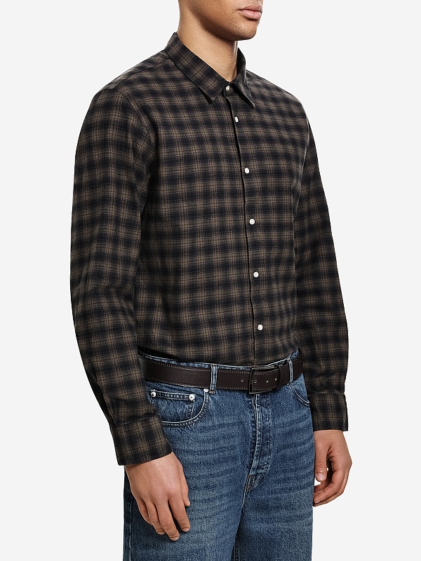 Рубашка муж Officine Generale W25MSHI007 BLACK/OLIVE - 2