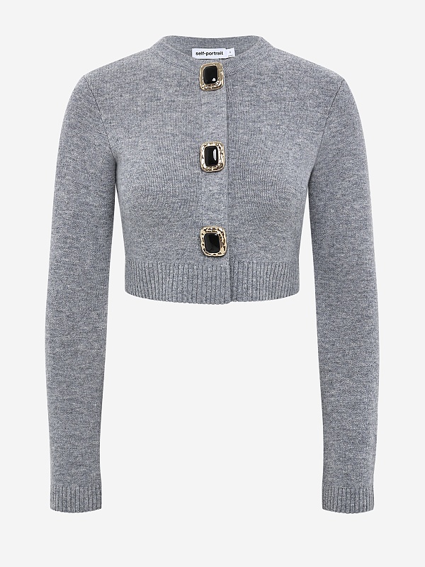 Кардиган жен Self-Portrait AW25-018CA-GR GREY - 5