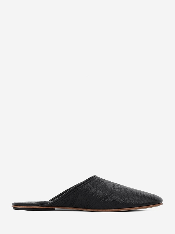 Домашние тапочки муж ROBERTO di PAOLO QUEBO Zip-Pouch Slipper BLACK - 1